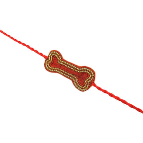 ORANGE FESTIVE LEHENGA + ORANGE GOLD BONE RAKHI FOR DOGS AND CATS