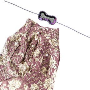 PURPLE GARLAND GOTA DOG KURTA+PURPLE PEARL RAKHI FOR DOGS AND CATS