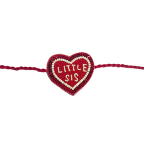 KHANAK CRIMSON RED LEHENGA + LITTLE SISTER HEART RAKHI COMBO FOR DOGS AND CATS