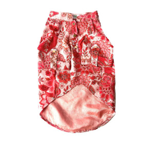 RED BLOSSOM DOG KURTAFOR DOS AND CATS + RED BONE RAKHI FOR DOGS AND CATS