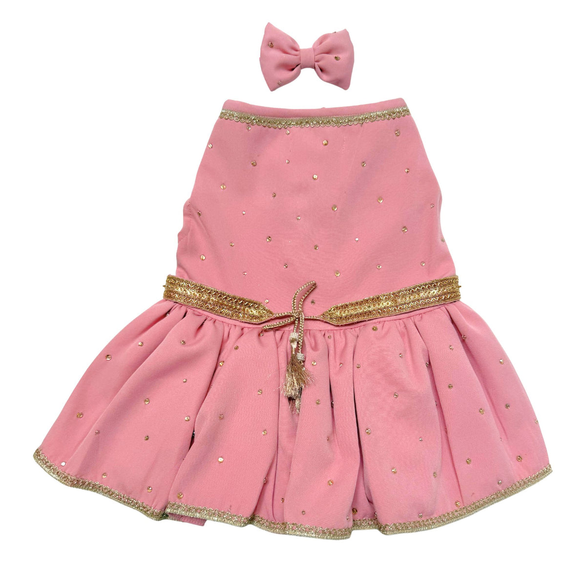 PEACH PINK CRYSTAL MAJESTRY DRESS FOR DOGS AND CATS