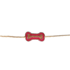 PURPLE TWO TONE BROCADE KURTA  + PINK GOLD BONE RAKHI FOR DOGS AND CATS