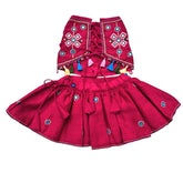 DARK MAGENTA KUTCH HAND EMBROIDERED LEHENGA FOR DOGS AND CATS