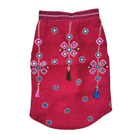 DARK MAGENTA KUTCH HAND EMBROIDERED SHERWANI FOR DOG AND CATS