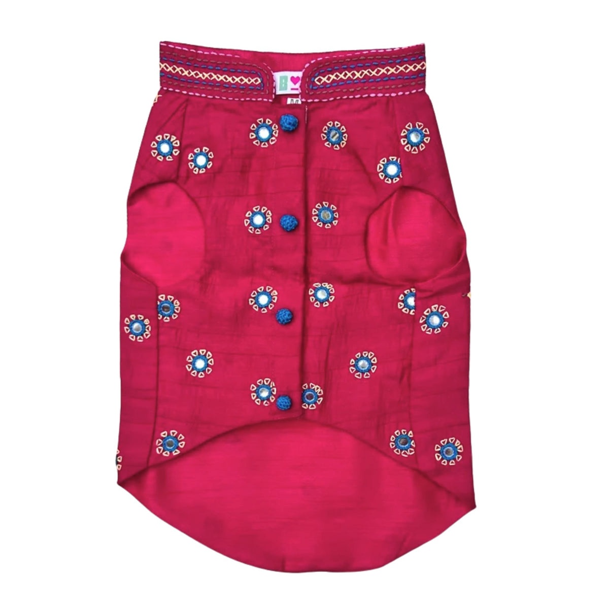 DARK MAGENTA KUTCH HAND EMBROIDERED SHERWANI FOR DOG AND CATS