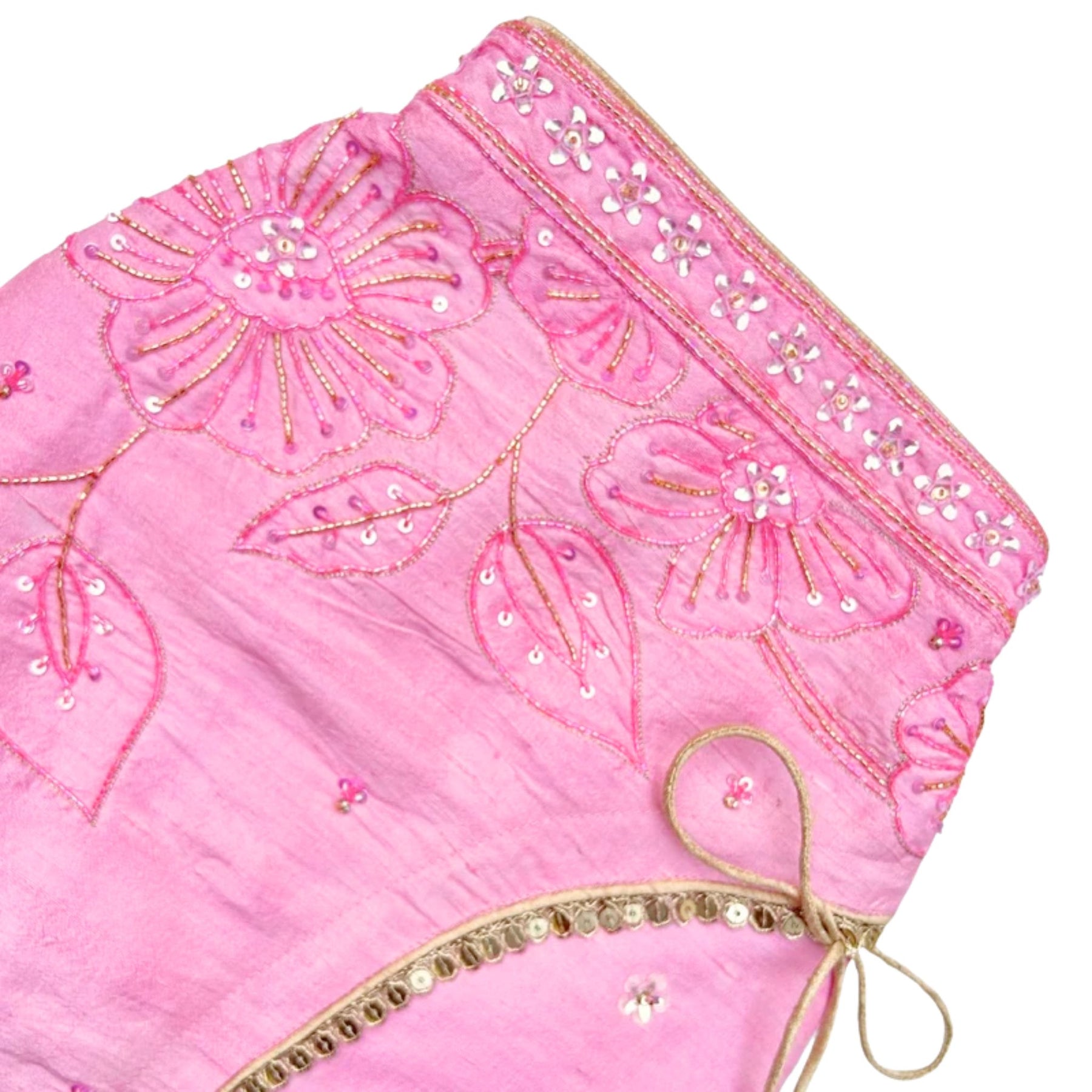 PINK BEADED FLOWER APPLIQUE SHERWANI FOR DOGS AND CATS