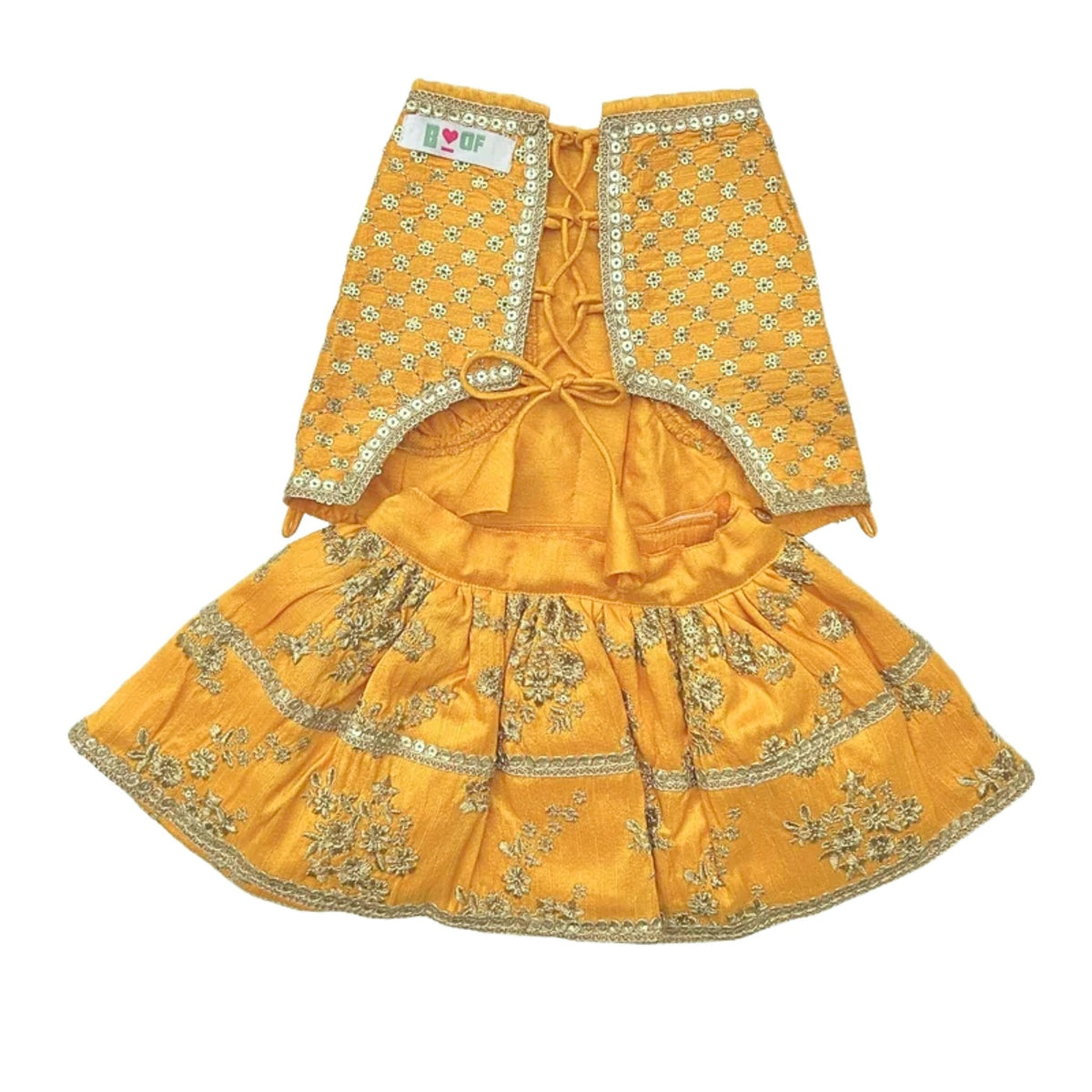 SUN YELLOW GOLD DOG LEHENGA