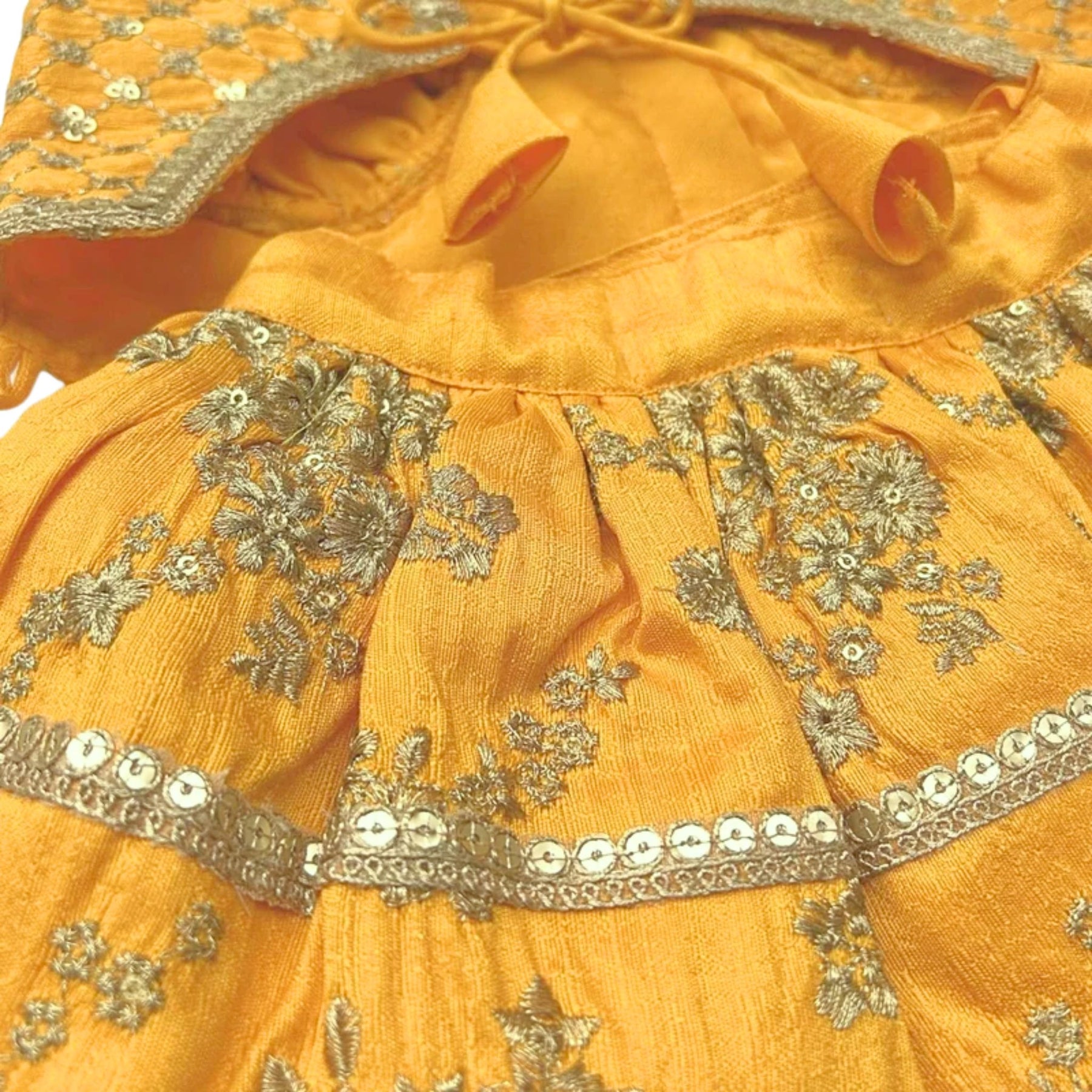 SUN YELLOW GOLD DOG LEHENGA