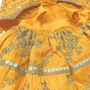 SUN YELLOW GOLD DOG LEHENGA