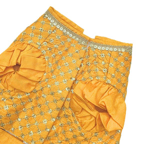 SUN YELLOW GOLD DOG LEHENGA