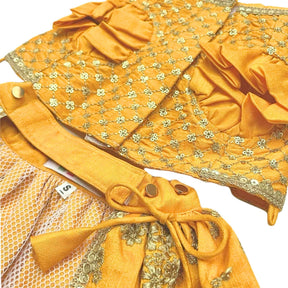 SUN YELLOW GOLD DOG LEHENGA