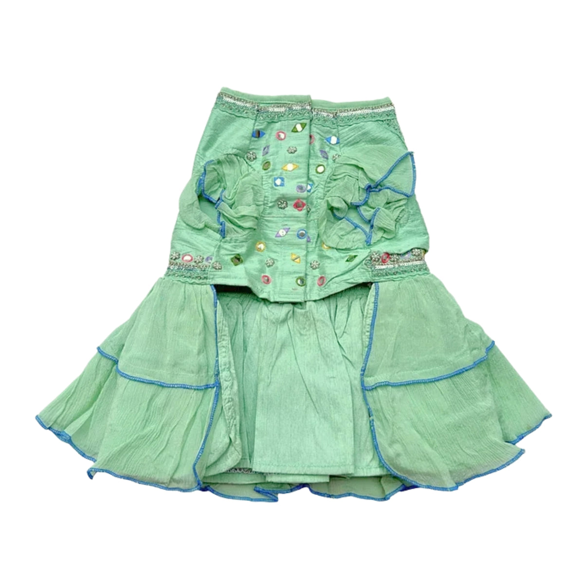 POWDER GREEN COLOUR FLAKE ANARKALI FOR DOGS AND CATS