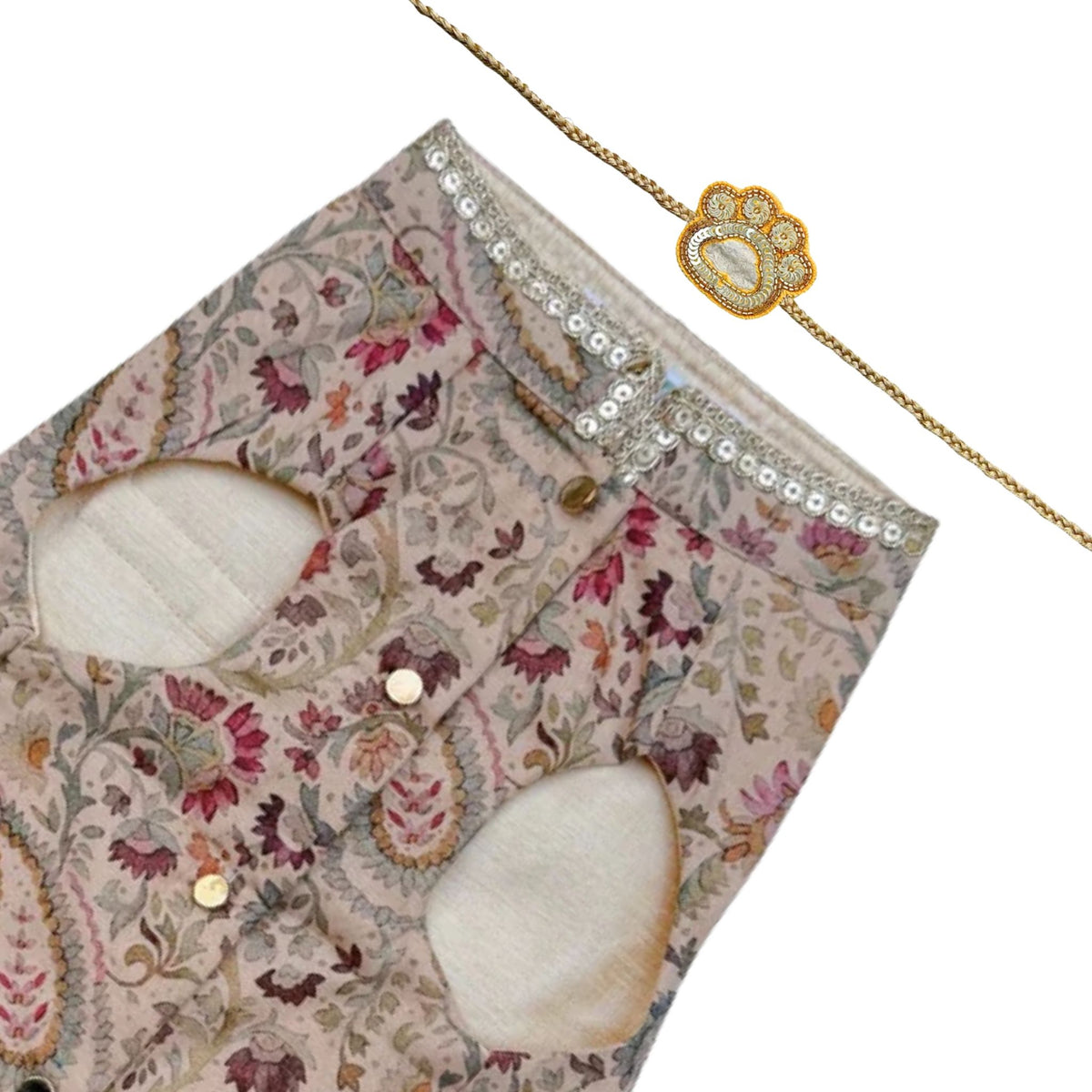ISHQ BAHARA SHERWANI + YELLOW PAW-SOME RAKHI FOR DOGS AND CATS