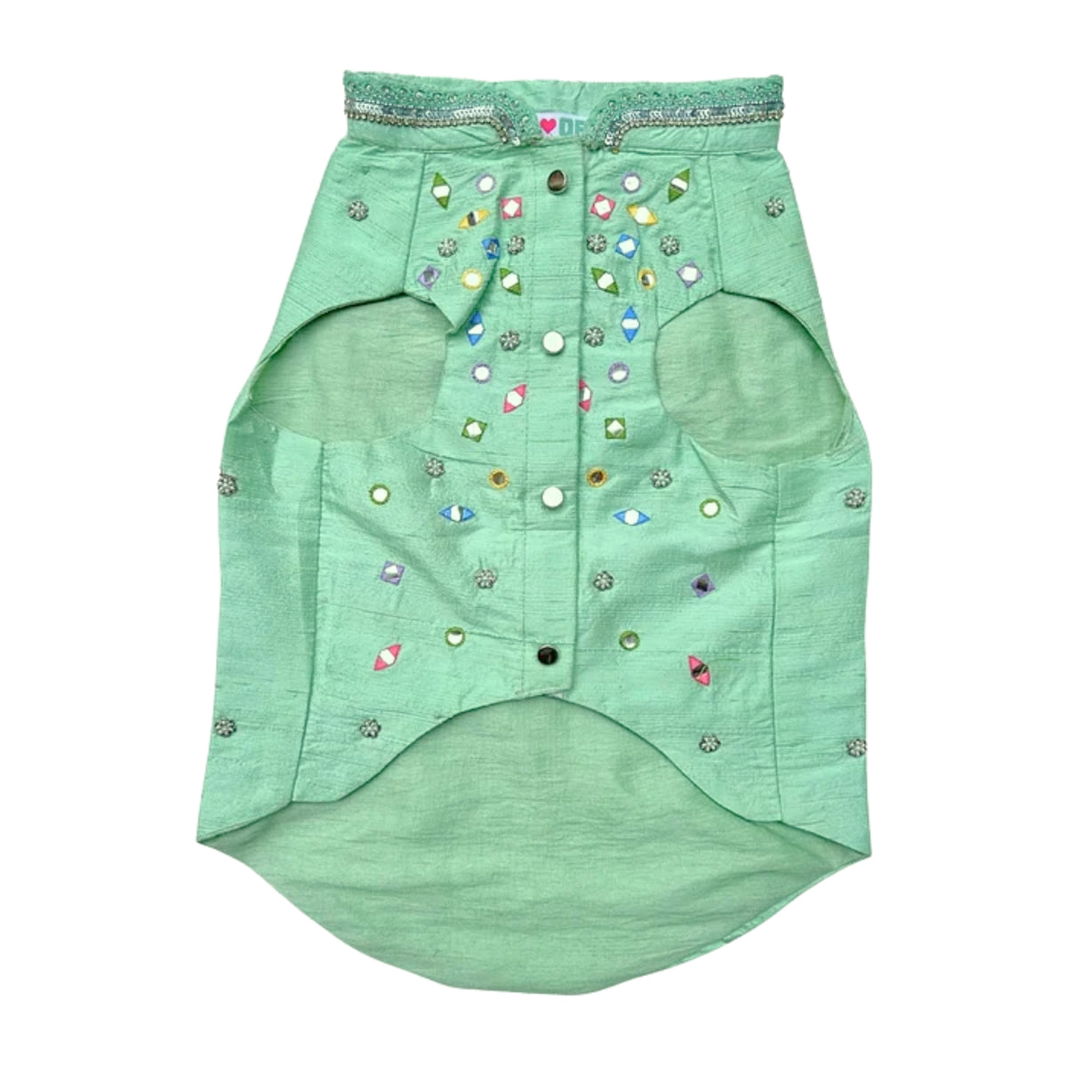POWDER GREEN COLOUR FLAKE WAISTCOAT FOR DOGS AND CATS