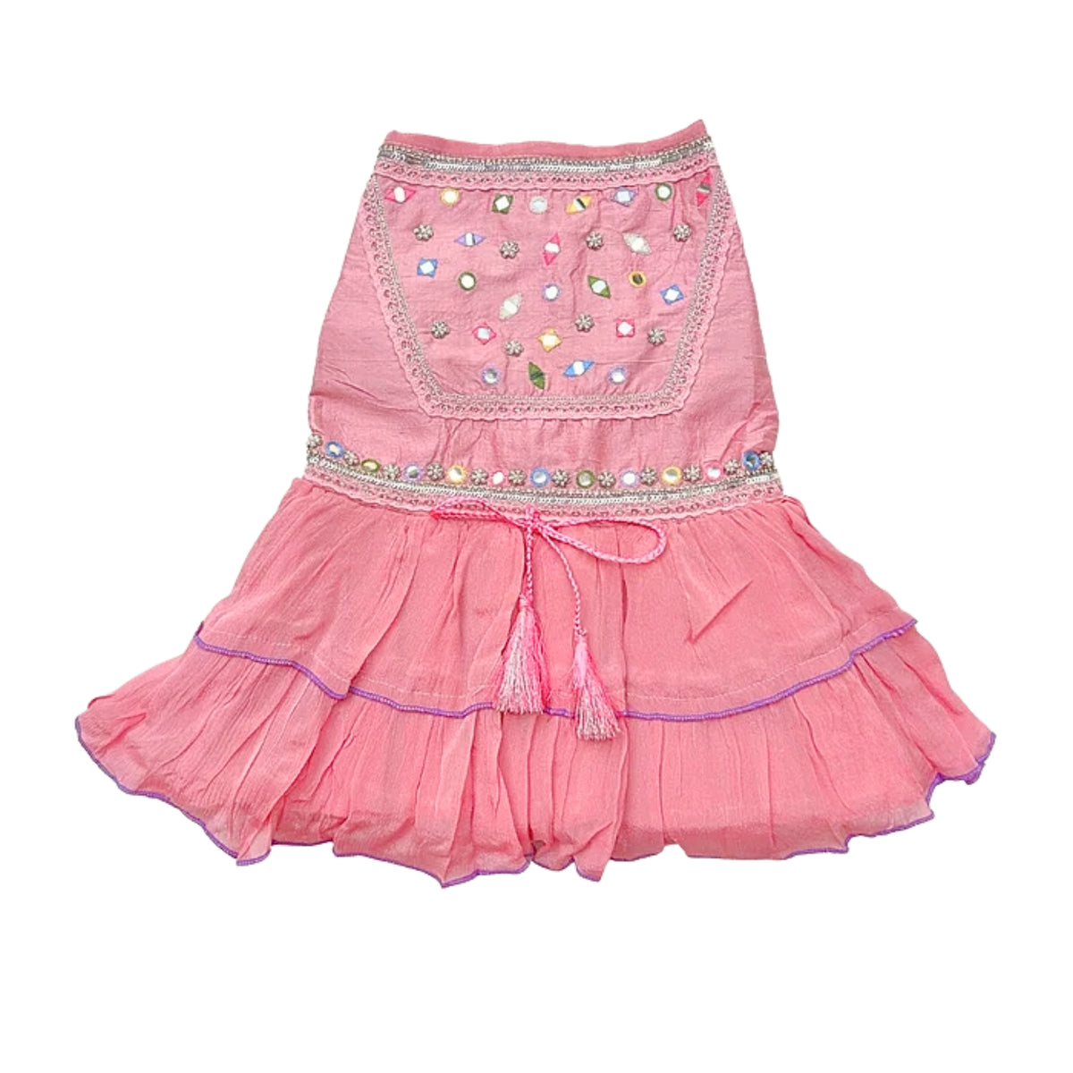 POWDER PINK COLOUR FLAKE ANARKALI FOR DOGS AND CATS