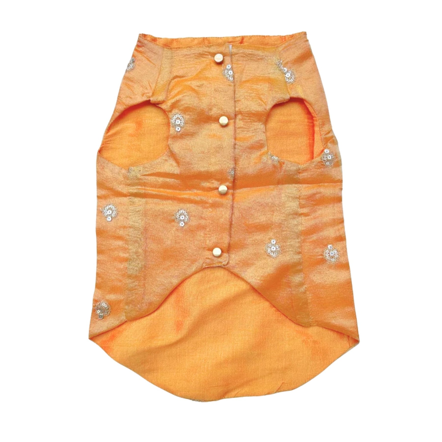 MUSTARD YELLOW FLORAL SEQUINS WAISTCOAT FOR DOGS AND CATS
