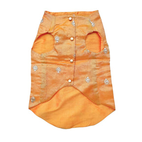 MUSTARD YELLOW FLORAL SEQUINS WAISTCOAT FOR DOGS AND CATS