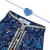 NAVY BLUE KANTHA PRINT COTTON KURTA FOR DOGS AND CATS + LITTLE BRO HEART RAKHI FOR DOG AND CATS
