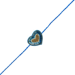 KHANAK TEAL BLUE LEHENGA FOR DOGS AND CATS + BLUE HEART RAKHI FOR DOGS AND CATS