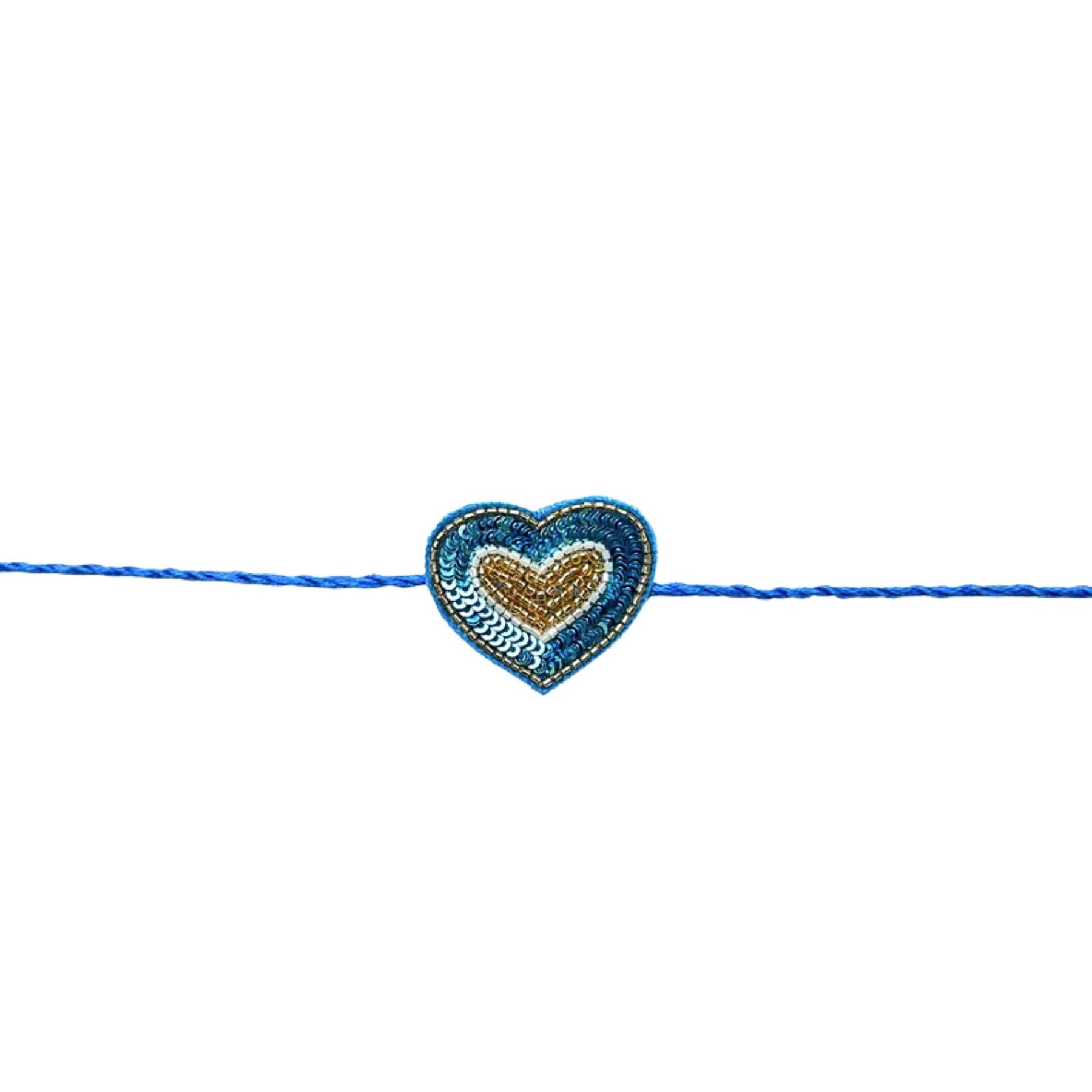 KHANAK TEAL BLUE LEHENGA FOR DOGS AND CATS + BLUE HEART RAKHI FOR DOGS AND CATS