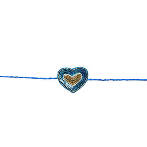 KHANAK TEAL BLUE LEHENGA FOR DOGS AND CATS + BLUE HEART RAKHI FOR DOGS AND CATS