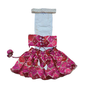 PINK DIAMOND DOG LEHENGA  + LIGHT PINK PEARL RAKHI FOR DOGS AND CATS