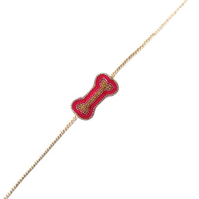 RANGREZ RANI VELVET LEHENGA + PINK GOLD BONE RAKHI FOR DOGS AND CATS