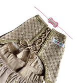 BLUSH PINK GOLD DOG LEHENGA + LIGHT PINK PEARL RAKHI FOR DOGS AND CATS