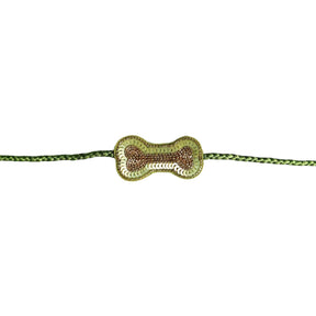 PASTEL GREEN GOTA EMBROIDERED BOW LEHENGA + LIGHT GREEN BONE RAKHI FOR DOGS AND CATS