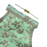 PASTEL GREEN GOTA EMBROIDERED BOW LEHENGA + LIGHT GREEN BONE RAKHI FOR DOGS AND CATS