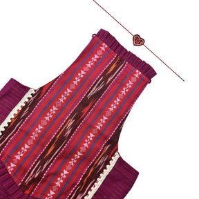 DARK MAGENTA IKAT TIE UP LEHENGA + LITTLE SISTER HEART RAKHI FOR DOGS AND CATS