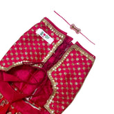 FUCHSIA PINK GOLD  LEHENGA + PINK BONE RAKHI FOR DOGS AND CATS