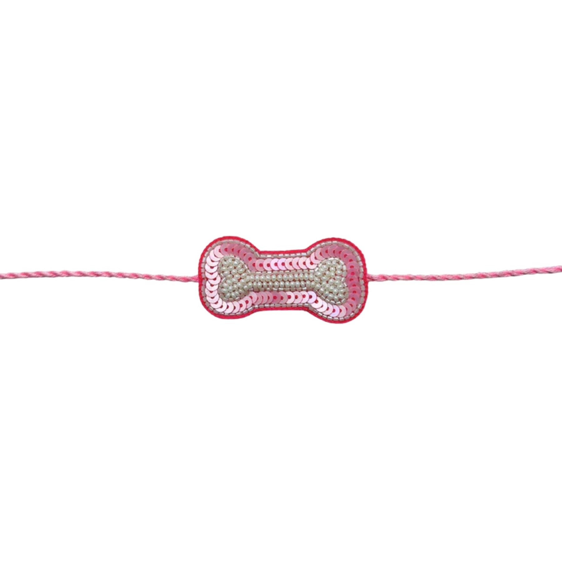 PASTEL PINK GOLD BUTTI KURTA + LIGHT PINK PEARL RAKHI FOR DOGS AND CATS