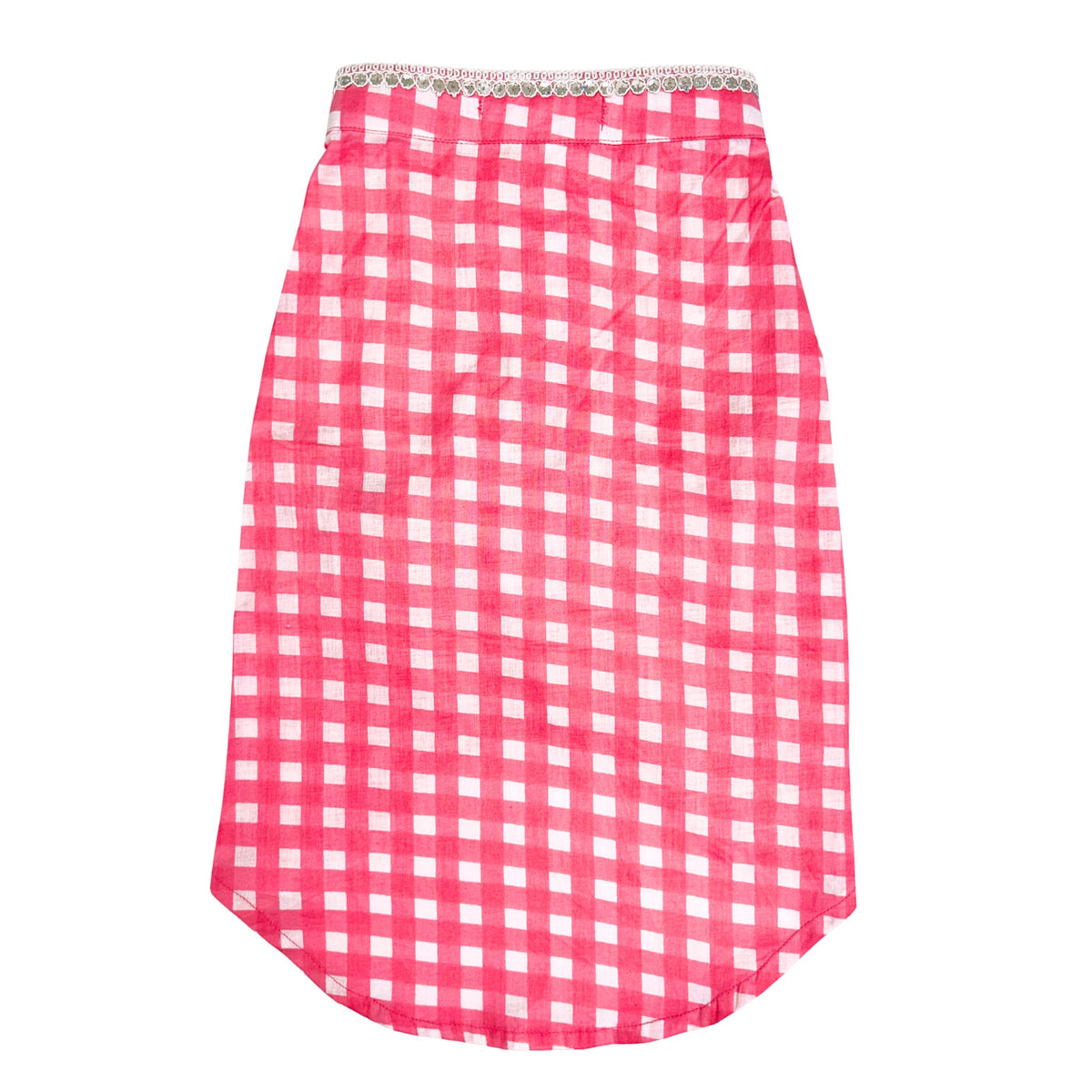 PINK CHECKED  COTTON  DOG KURTA FOR DOGS AND CATS