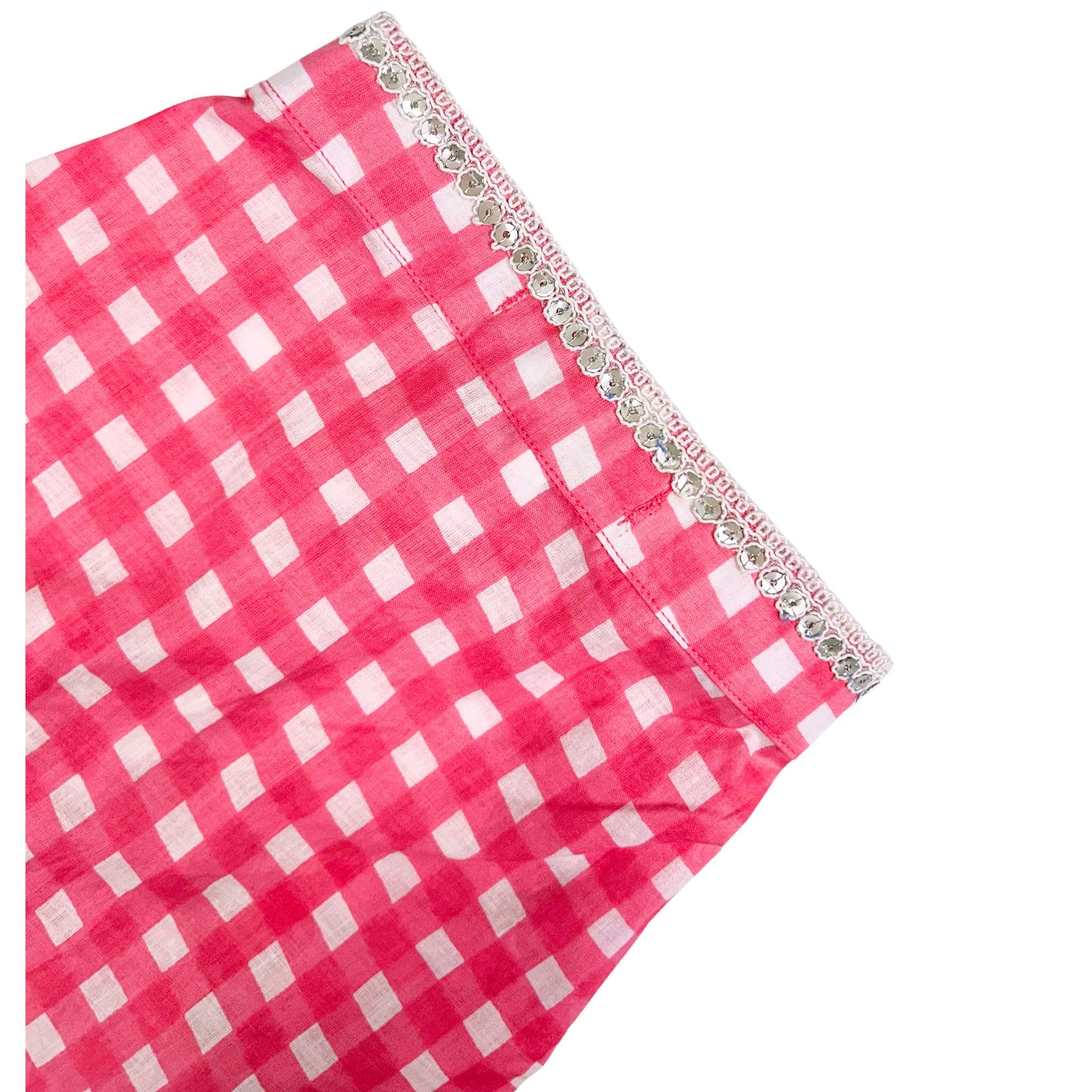 PINK CHECK COTTON  DOG KURTA FOR DOGS AND CATS