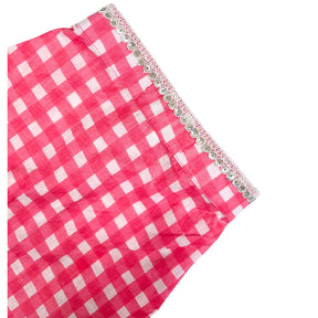 PINK CHECK COTTON  DOG KURTA FOR DOGS AND CATS