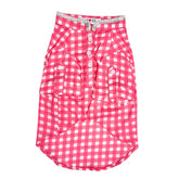 PINK CHECK COTTON  DOG KURTA FOR DOGS AND CATS