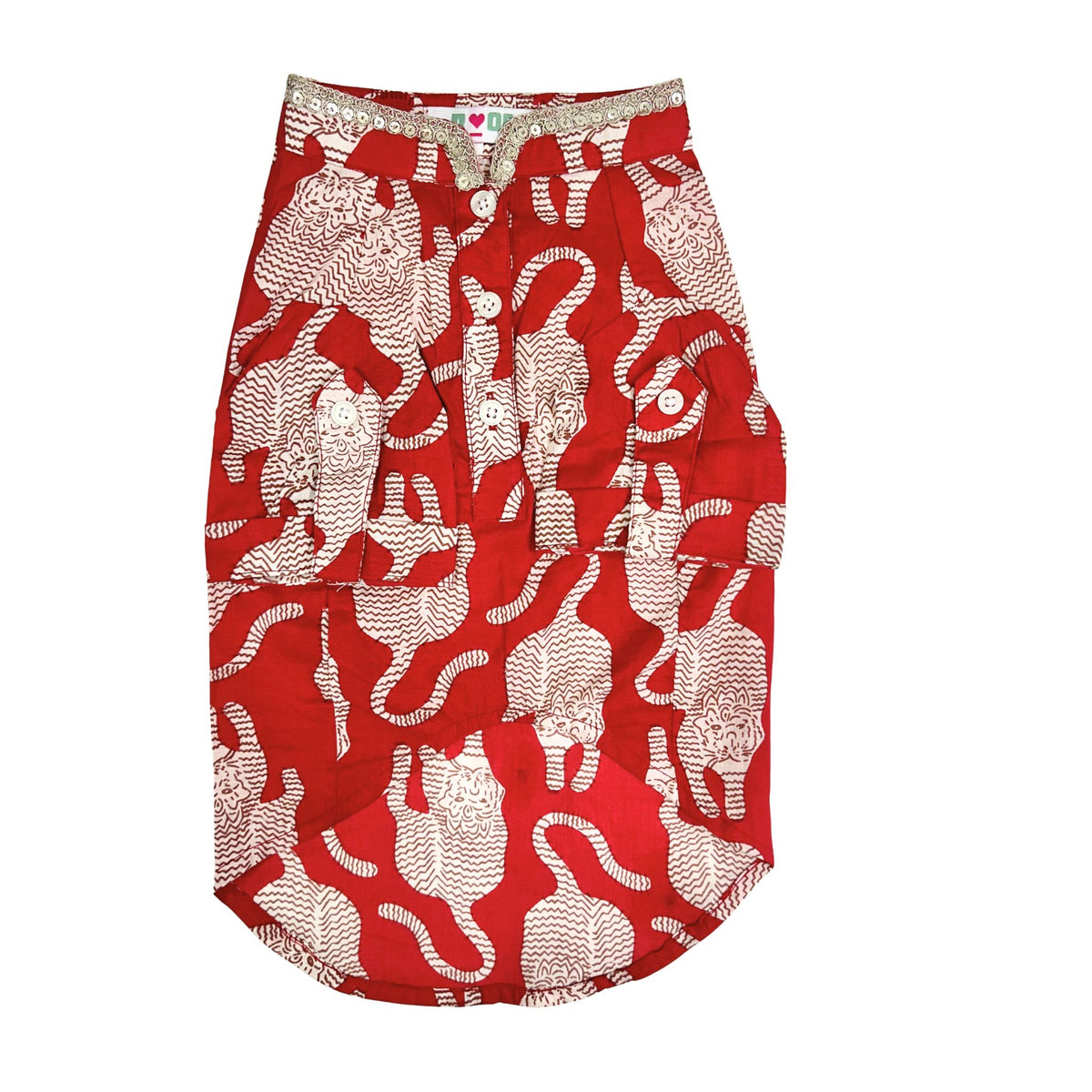 TIGER PRINT COTTON KURTA FOR DOGS AND CATS