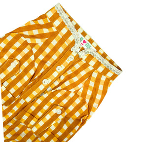 YELLOW CHECKERED COTTON KURTA FOR DOGS AND CATS
