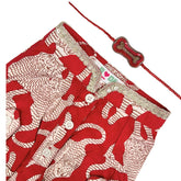 TIGER PRINT COTTON  KURTA + RED BONE RAKHI FOR DOGS AND CATS
