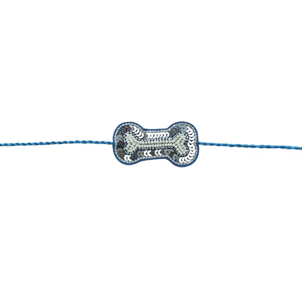 BLUE PET COTTON KURTA + SILVER BLUE BONE RAKHI FOR DOGS AND CATS