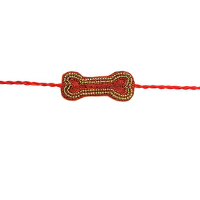 SHAHI GUL COTTON KURTA + ORANGE GOLD BONE RAKHI FOR DOGS AND CATS