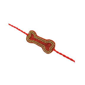 SHAHI GUL COTTON KURTA + ORANGE GOLD BONE RAKHI FOR DOGS AND CATS