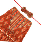 SHAHI GUL COTTON ANARKALI + ORANGE GOLD BONE RAKHI