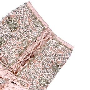 PEACH PINK ALENCON LACE HAND EMBROIDERED LEHENGA FOR DOGS AND CATS