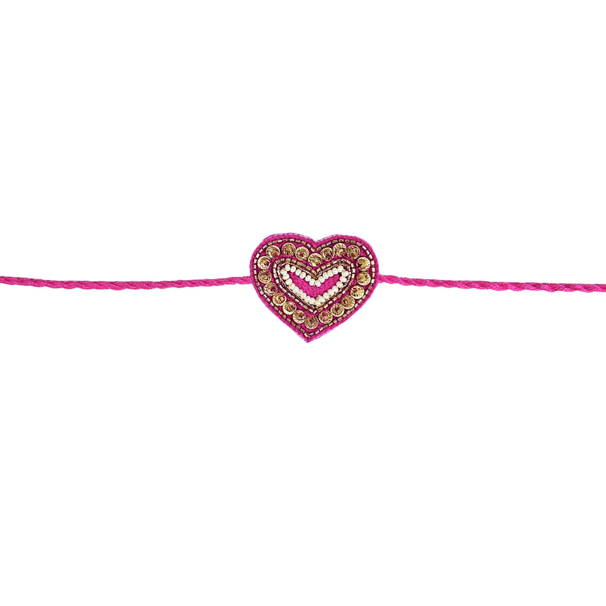 PINK HEART EMBROIDERED SET RAKHI FOR DOGS AND CATS