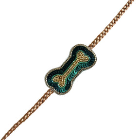 TEAL BLUE TISSUE FLORAL SEQUINS LEHENGA + EMERALD GREEN BONE RAKHI FOR DOGS AND CATS