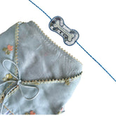 DAINTY FLORAL LIGHT BLUE LEHENGA + SILVER BLUE BONE RAKHI FOR DOGS AND CATS