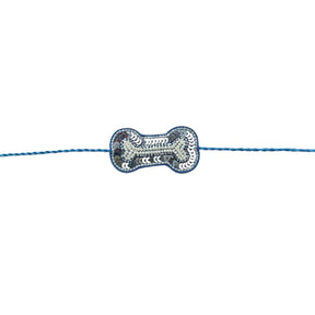 DAINTY FLORAL LIGHT BLUE LEHENGA + SILVER BLUE BONE RAKHI FOR DOGS AND CATS
