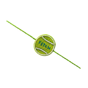 LIGHT GREEN SEQUINS  LEHENGA + GREEN FETCH BALL RAKHI FOR DOGS AND CATS